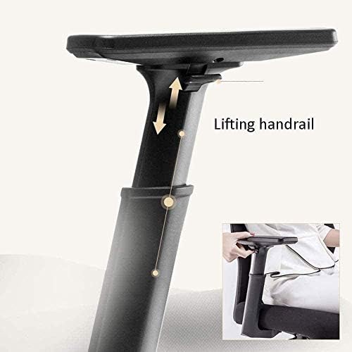 Cadeira de escritório ergonômico de TJLSS com suporte lombar, braços ajustáveis, altura ajustável, preto