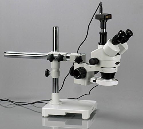 AMSCOPE SM-3TZ-80S-8M Digital Profissional Trinocular Trinocular Microscópio de Zoom, oculares Wh10x, ampliação de 3,5x-90x,