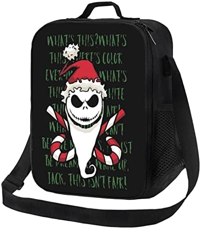 Cartoon Nikroad Nightmare antes de almoçar de Natal, lancheiras de anime para novidades, bolsa isolada reutilizável durável,