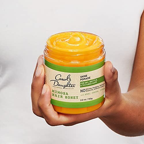 Filha de Carol Mimosa Hair Honey Shine Pomade para cabelos texturizados e encaracolados - Com manteiga de karité e óleo de alecrim,
