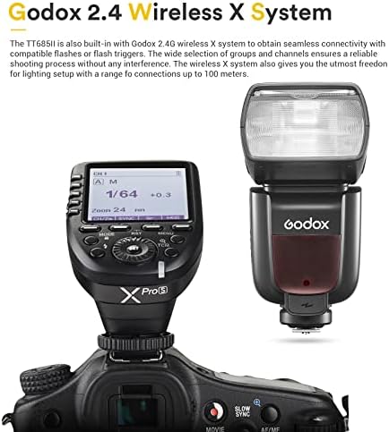 Godox tt685iif tt685ii-f ttl flash para fuji, hss 1/8000s gn60 2.4g transmisson camera transmisson camera speedlite com godox x2t-f