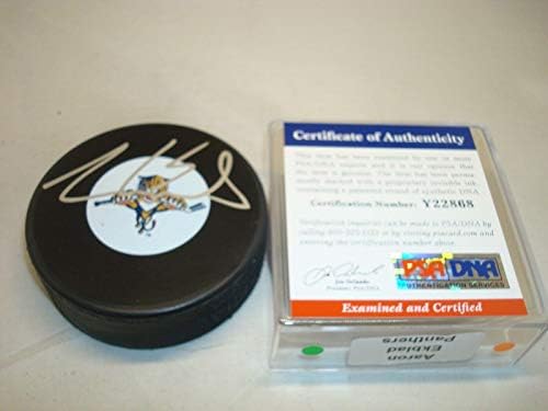 Aaron Ekblad assinou a Florida Panthers Hockey Puck PSA/DNA CoA 1A - Pucks NHL autografados