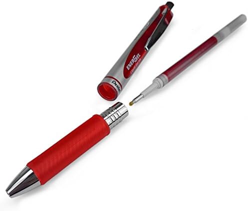 2 x Pentel Energel 0,7mm RECILLE METAL DICA LR7 - CHEGA DE ENERGEL XM, BL77/BL57/BL37 - tinta vermelha