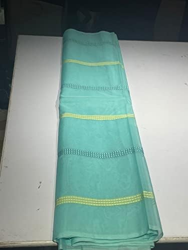 Organza Jacquard Stripes Blue Fabric 54 de largura vendida pelo quintal