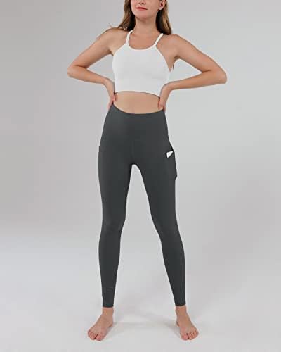 Leggings de ioga com cintura alta feminina ODODOS com bolsos, controle de barriga não ver através do treino atlético Running Yoga