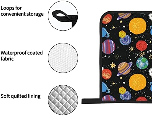 Galaxy Sky Star Earth Terra resistente ao forno Mitts e suportes de maconha