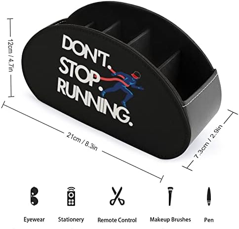 Não pare de executar o suporte de controle remoto/caddy/caixa/bandeja com 5 compartimentos PU Organizador de couro