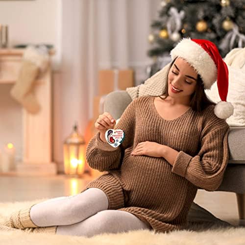 Juesmos Ceramic Bumps Primeiro Ornamento de Natal 2022 Baby no caminho Ornamento Gretida Mãe 1ª Ornamento de lembrança de Natal para