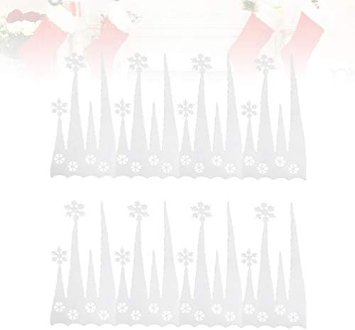 Bestoyard 2 folhas Janela de Natal Valance Snowflake Craft Foam for Diy Crafts White Polystyrene Molds para pintar a decoração