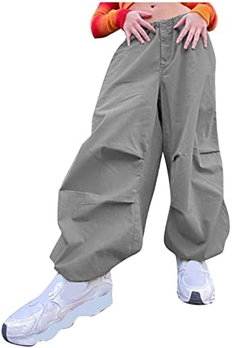 Calça de carga para mulheres calças de carga feminina baixa ascensão solta solta Sweats -pólvora elástica da cintura calça calça