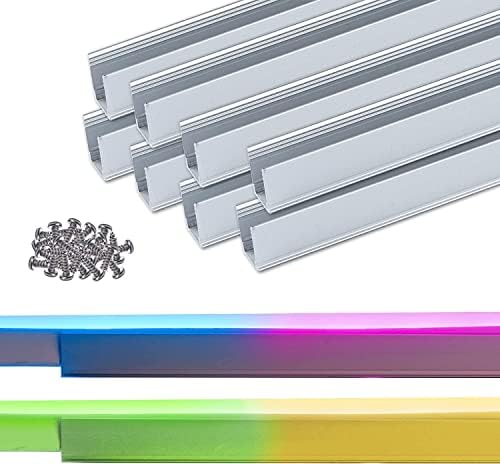 Bundle de decoração brilha produtos de 10 pacote de canal de alumínio com 5m/16,4ft LED RGB Neon Rode Lights Kit