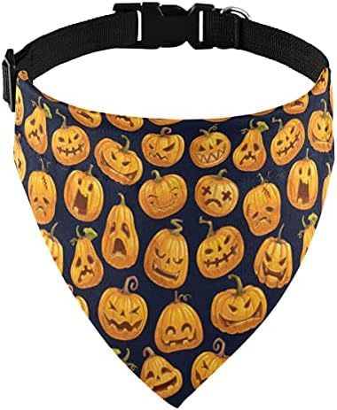 Halloween Pumpkin Dog Collar Bandana Triângulo Triângulo Catinho de Cat Collares Colcarias de Cetra Ajusta Ajuste Acessórios