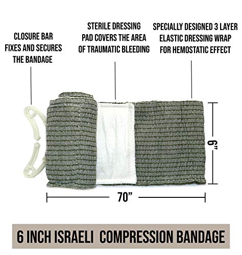 Bandagem israelense 2-Pack-6 Auto-adesivo Primeiros socorros