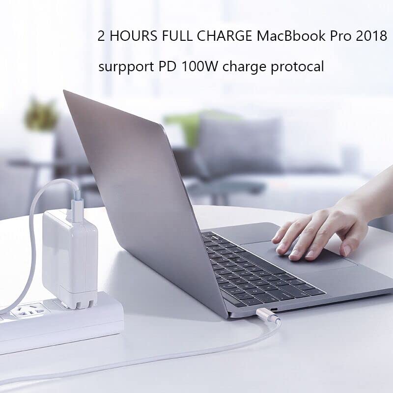 Zhigang USB C a cabo de 5 pés, Geniue 100W Charging PD Fast Charge para MacBook Pro Air iPad 2020 Chromebook Galaxy S21 S20 Nota 20 Dell XPS Pixel e mais, branco, 5 pés, 5 pés