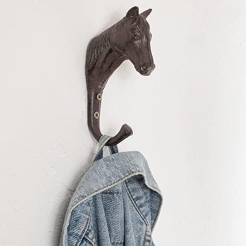 Kassbest retro criativo ganchos de parede de cavalo forma de cabeça de ferro fundido ganchos de casaco ganchos ganchos
