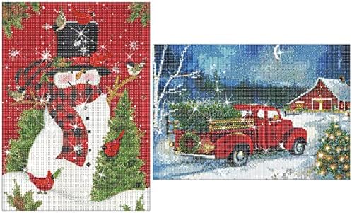 Kits de pintura de diamante de Natal de Gojuso Papai Noel e artesanato de boneco de neve para adultos DIY 5D DOTZS DRIL