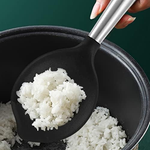 Luxshiny Kitchen Decor Decor de cozinha Arroz Paddle Silicone Fleed Rice Spatula Rice Scooper Standing Rice Spoon com