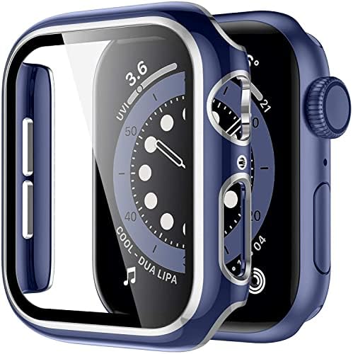 Capa de Ankang para Apple Watch Case 45mm 41mm 44mm 40mm 42mm Acessórios de 38 mm PC Protetor de tela de vidro temperado Iwatch