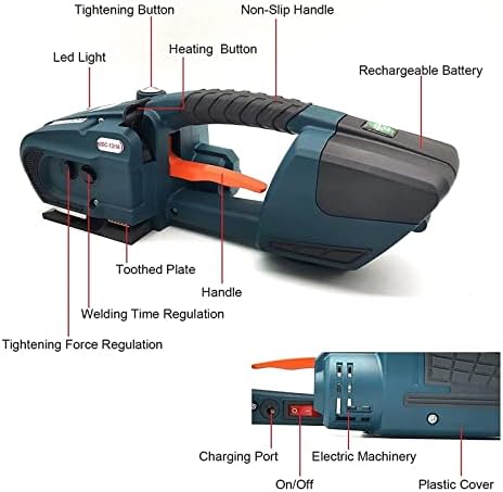 Máquina de cinta elétrica Aniuxiaoge com duas bateria para 1/2 '' '5/8' '13/16mm PP/Pet Packaging Tool de embalagem automática portátil portátil Máquina de bandagem de fusão a quente