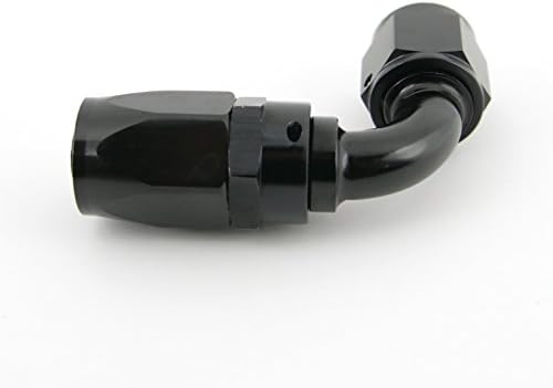 Kraken Automotive - Black 6an 90 graus de alumínio da mangueira de alumínio para combustível, óleo, líquido de arrefecimento