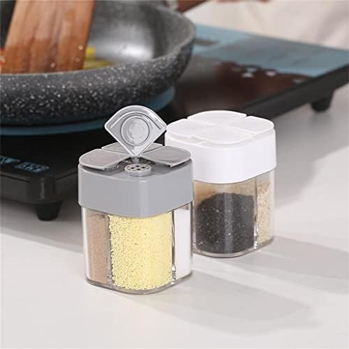 GSDNV 4 em 1 Caixa de especiarias Clear Spice Jar Garrafa de tempero com aparelhos de armazenamento de cozinha de tampa