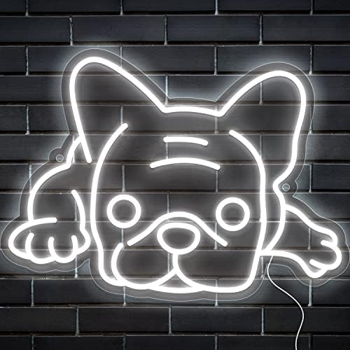 Sinal de neon de bulldog francês para decoração de parede cachorro fofo rosa led neon cão noite luz usb operado francês presente de pet shop sinalizador quarto parede de parede de parede bull cães presentes