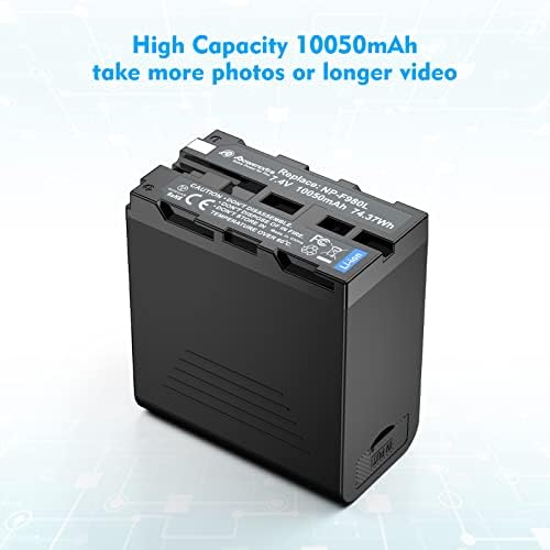 Pacotes de bateria multifuncionais de PowerExtra NP-F970 10050mAh de alta capacidade com tela LCD de saída USB para Sony NP-F970,