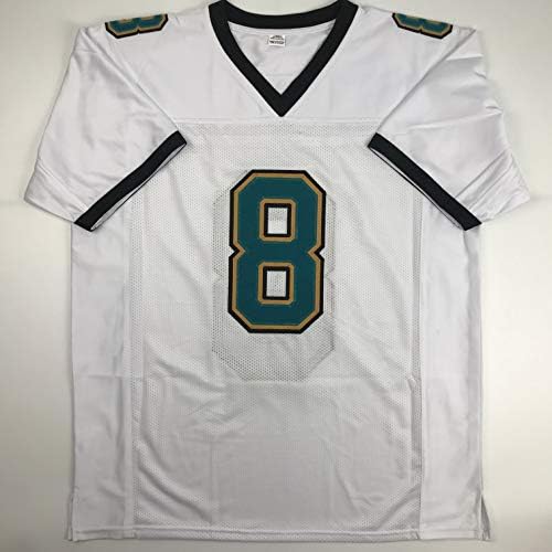 Autografado/assinado Mark Brunell Jacksonville White Football Jersey Beckett Bas Coa