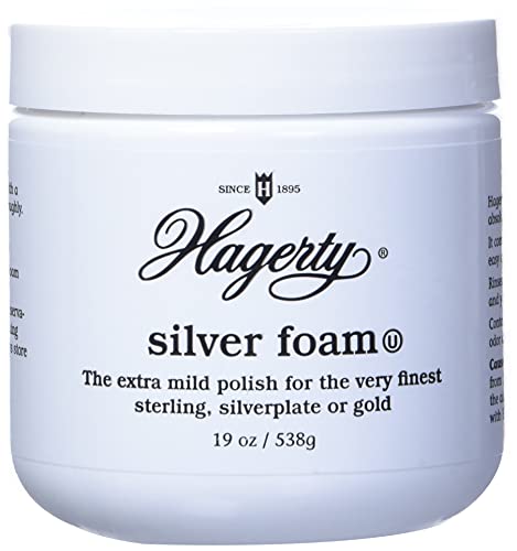 Hagerty Silver Foam: Mild Silver Polish, remove delicadamente manchas de esterlina, prato de prata e ouro, 19 onças