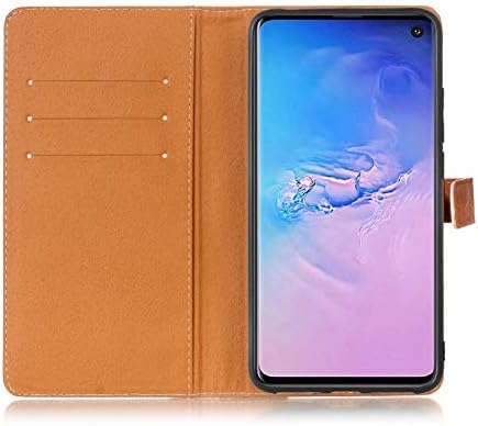 Caso YHB para Samsung Galaxy S10E, Slim Folio Premium PU Carteira de couro Pouch Bolsa de crédito Titular Stand Stand Full Corpo Protetor