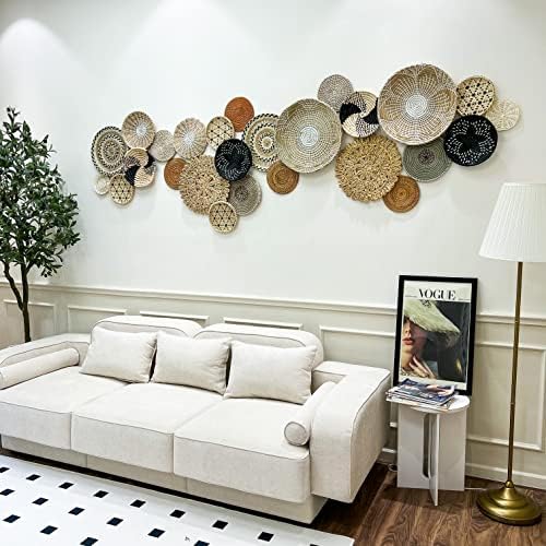 Decoração de parede de Chicnchill Boho - Conjunto 26 de cestas de parede penduradas com design africano, elegante decoração