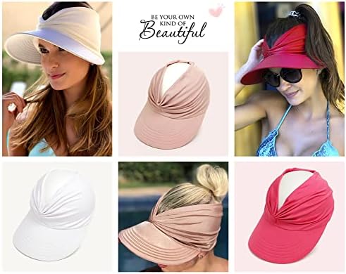 Sun Hat Women Women Sun Beach Visor Cap Protection com largura para caminhadas de golfe de praia de esportes
