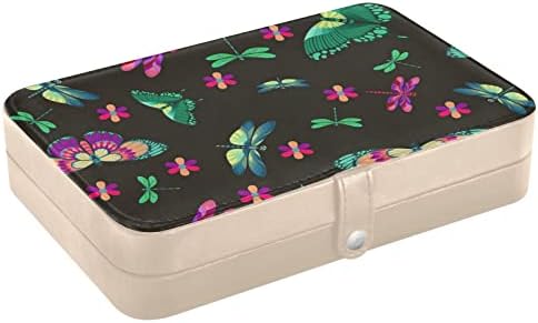 INNEWGOGO Butterfly Dragonfly Box Box Box PU Couro Organizador de Jóias Viagem Mini Presentes Caso para o Dia do Casamento