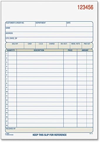 Formulários de negócios de Adams: Livro de pedidos de vendas, 2 partes, 5-9/16 x8-7/16 -: - vendido como 2 pacotes