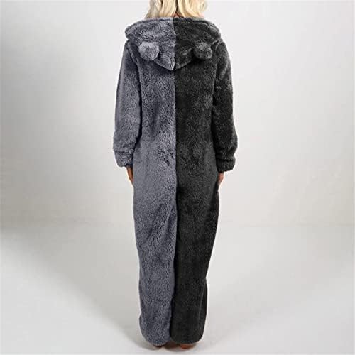 Pijama quente de inverno, macacão unissex adulto pijama plus size lã com zíper com moleto