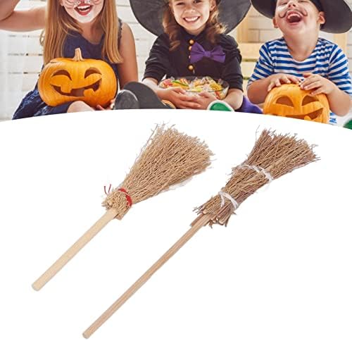 Mini Bruxa de Bruxa, Multi -Final Fins de Bamboo odorless Lifelike Halloween Straw Craft para festas