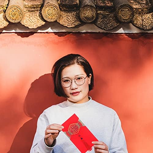 AMOSFUN 8PCS TASSEL Design Red Envelope Wedding Ano Novo Pocket Pocket com padrão de estilo chinês