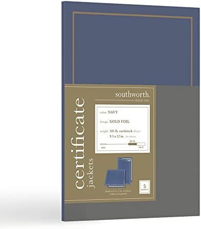 Jackets de certificação Southworth®, borda da marinha/folha de ouro, pacote de 5