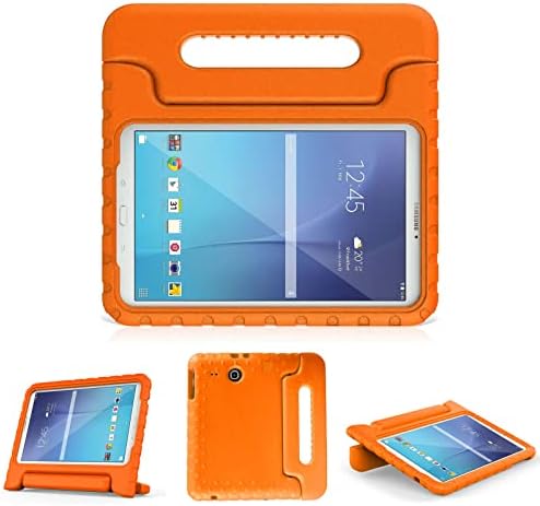 Caso infantil para o Samsung Galaxy Tab E 9,6 polegadas lançadas 2015 tablets Proof e case de proteção à prova de choques Tampa de espuma durável, laranja