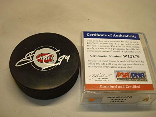 Alexei Emelin assinou o Montreal Canadiens Hockey Puck PSA/DNA CoA 1B - Pucks autografados da NHL