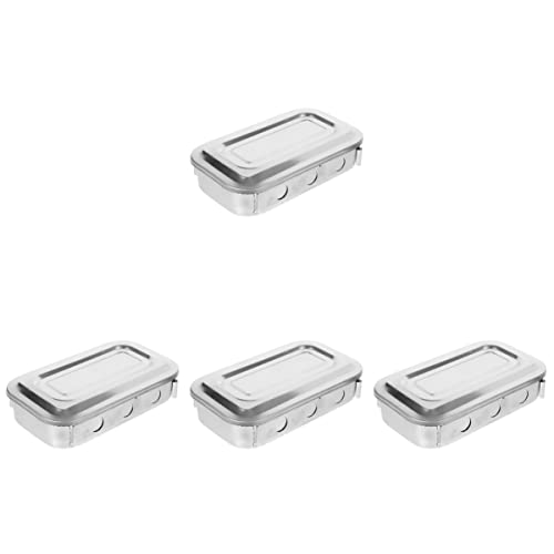 Vilcase 4pcs aço inoxidável instrumento médico bandeja de metal bandeja de instrumentos de aço inoxidável Bandejas cirúrgicas