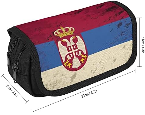 Bandeira sérvia de bandeira sérvia Caso de caneta Bolsa de maquiagem de maquiagem portátil Bolsa de grande capacidade Grete