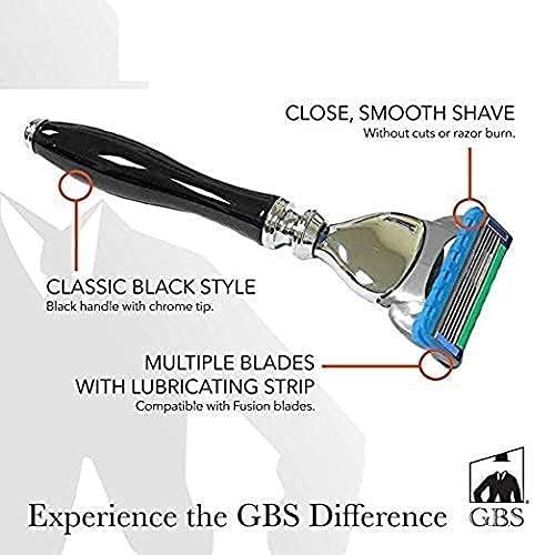 G.B.S Men's 5 Blade Razor - barbear masculino W/Cone Razor Stand. A alça elegante compatível com 5 lâminas de lâminas