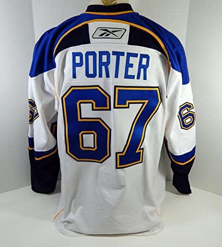 St. Louis Blues Chris Porter #67 Game usou White Jersey DP12320 - Jogo usado NHL Jerseys