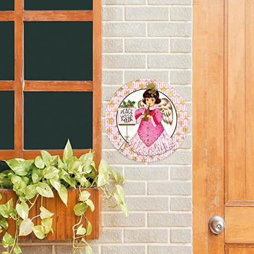 AROGGELD PEACE PAZ ON TERRA RETRO PINK E GOLD PAIL METAL SIGN PARA GRANTAS DE NATAL SINAIS DE METAL ROUNTE METAL SILH