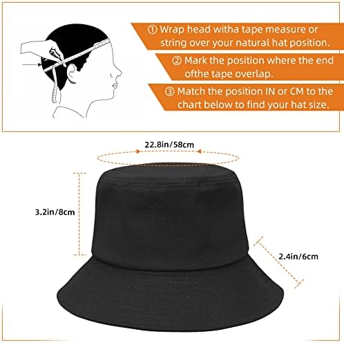 Durio Chapéu de balde de cor sólida UNISSISEX UPF50+ Cotton Sun Portection Bucket Hats for Men Women Beach Sun Hat