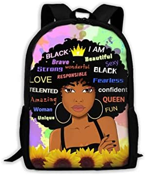 Mochila afro -americana Yalinana Bola de livro africana African Gril Backpack African Bookbag para o School College,