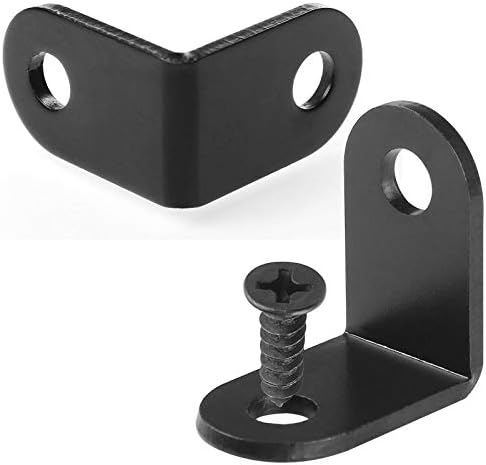 PCS Black Corner Brace 1x1 polegada, lixo de canto de lixo de canto de 90 graus Suporte de ângulo reto, suportes pretos para mobília