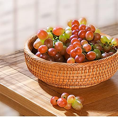 YCZDG Faixa artesanal de lanche tigela de frutas cesta vegetal cesta de vime de piquenique comida cesta de pão