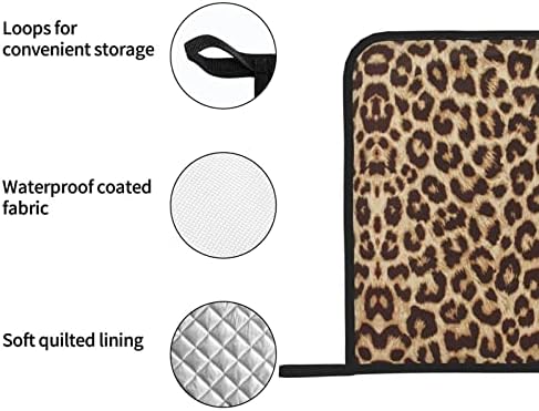 Divertido estampa de leopardo quadrado PAN PAD-8X8 ISOLAMENTO DE ESPEROS e resistente a quente.